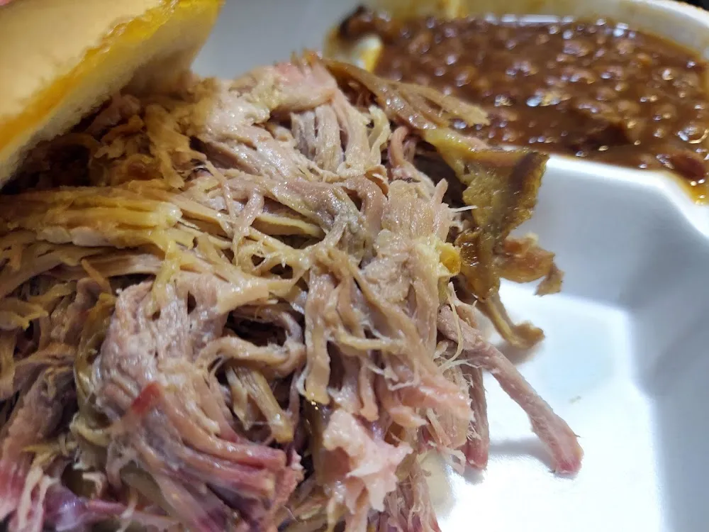 Pulled Pork Sandwich with Beans